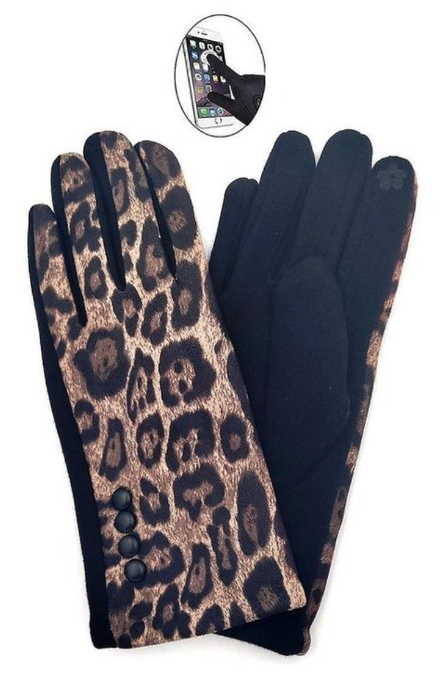 Leopard Print Touch Screen Gloves