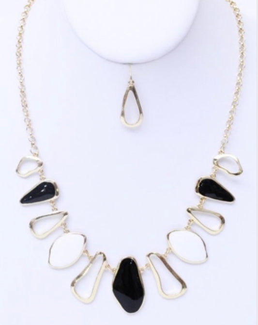 Geometric Shape Necklace and Earrings Set