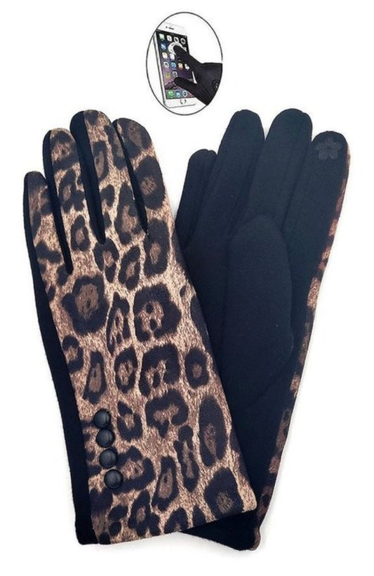 Leopard Print Touch Screen Gloves